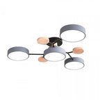 Plafonnier LED Néo | Design Scandinave Métal Bois Acrylique, Luminaire Épuré pour Salon 19