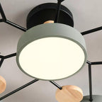 Plafonnier LED Néo | Design Scandinave Métal Bois Acrylique, Luminaire Épuré pour Salon 2