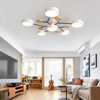 Plafonnier LED Néo | Design Scandinave Métal Bois Acrylique, Luminaire Épuré pour Salon 3