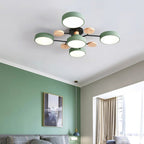 Plafonnier LED Néo | Design Scandinave Métal Bois Acrylique, Luminaire Épuré pour Salon 4