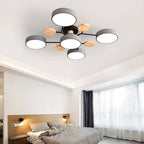 Plafonnier LED Néo | Design Scandinave Métal Bois Acrylique, Luminaire Épuré pour Salon 6