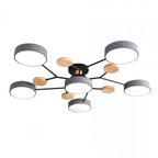 Plafonnier LED Néo | Design Scandinave Métal Bois Acrylique, Luminaire Épuré pour Salon 9