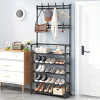 Porte Manteau Sur Pied | Acier Multi-Niveaux, Rangement Chaussures 3