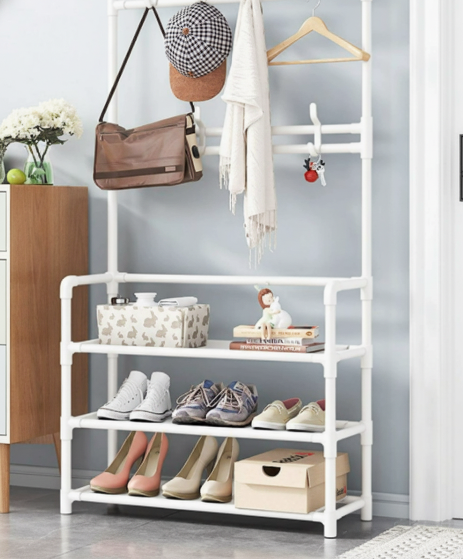 Porte Manteau Sur Pied | Acier Multi-Niveaux, Rangement Chaussures 7