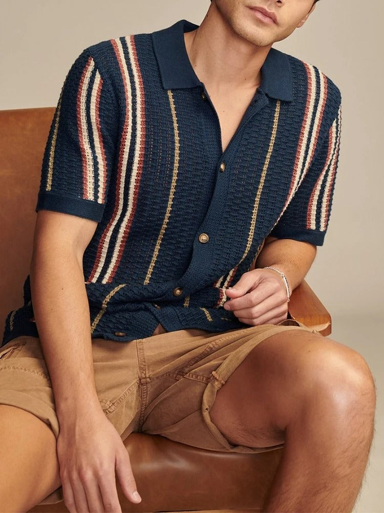 Porto Men's Polo Shirts | Soft Knit, Striped Design 2