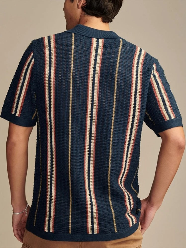 Porto Men's Polo Shirts | Soft Knit, Striped Design 4
