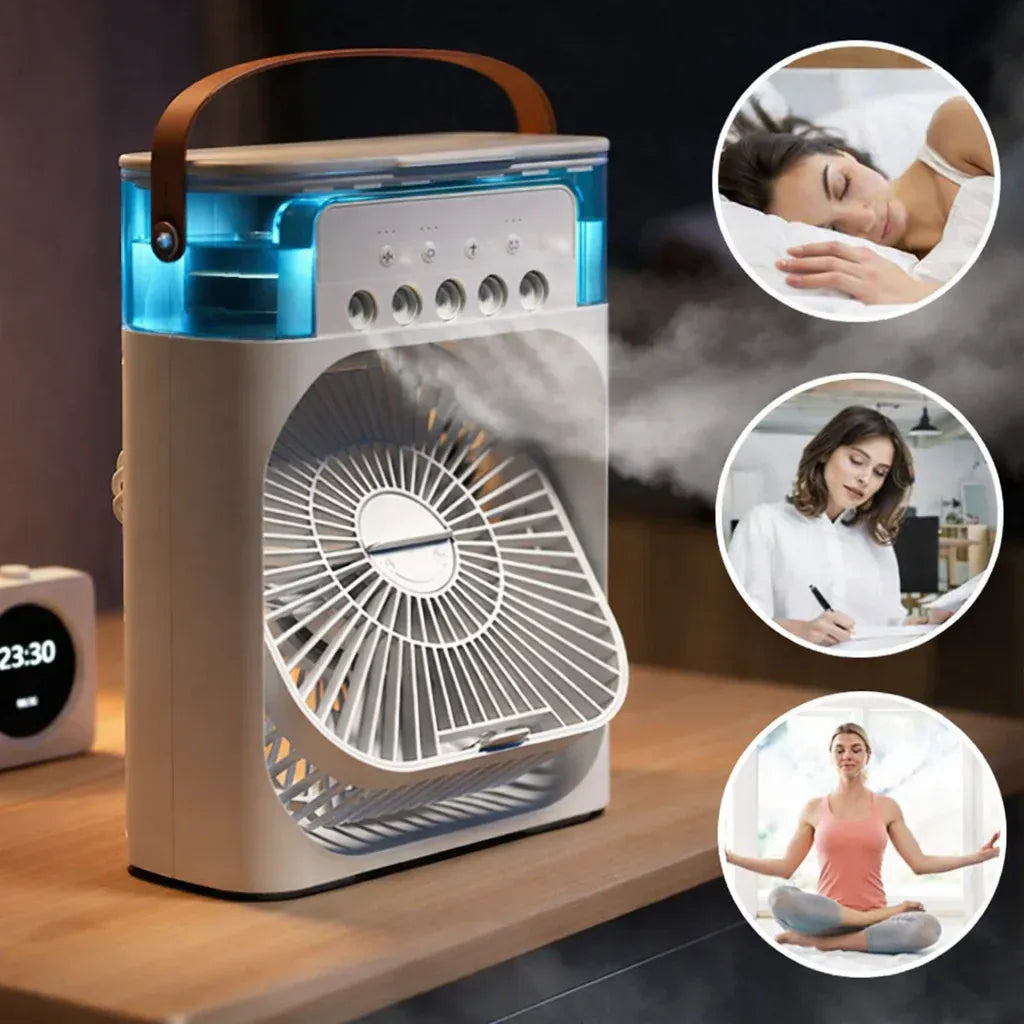 Rafraîchisseur d'Air Silencieux 3-en-1 | Portable, USB, Efficace 3