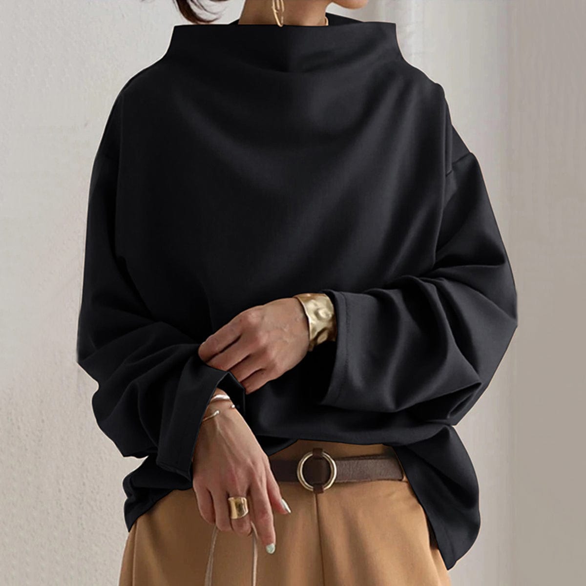 Ravishing Women's Top | High Neck, Elegant Design, Soft Fabric Blend 0