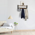 Ravora Porte-Manteaux Mural | Bois Rustique avec 5 Crochets Métalliques 2