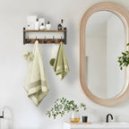 Ravora Porte-Manteaux Mural | Bois Rustique avec 5 Crochets Métalliques 7