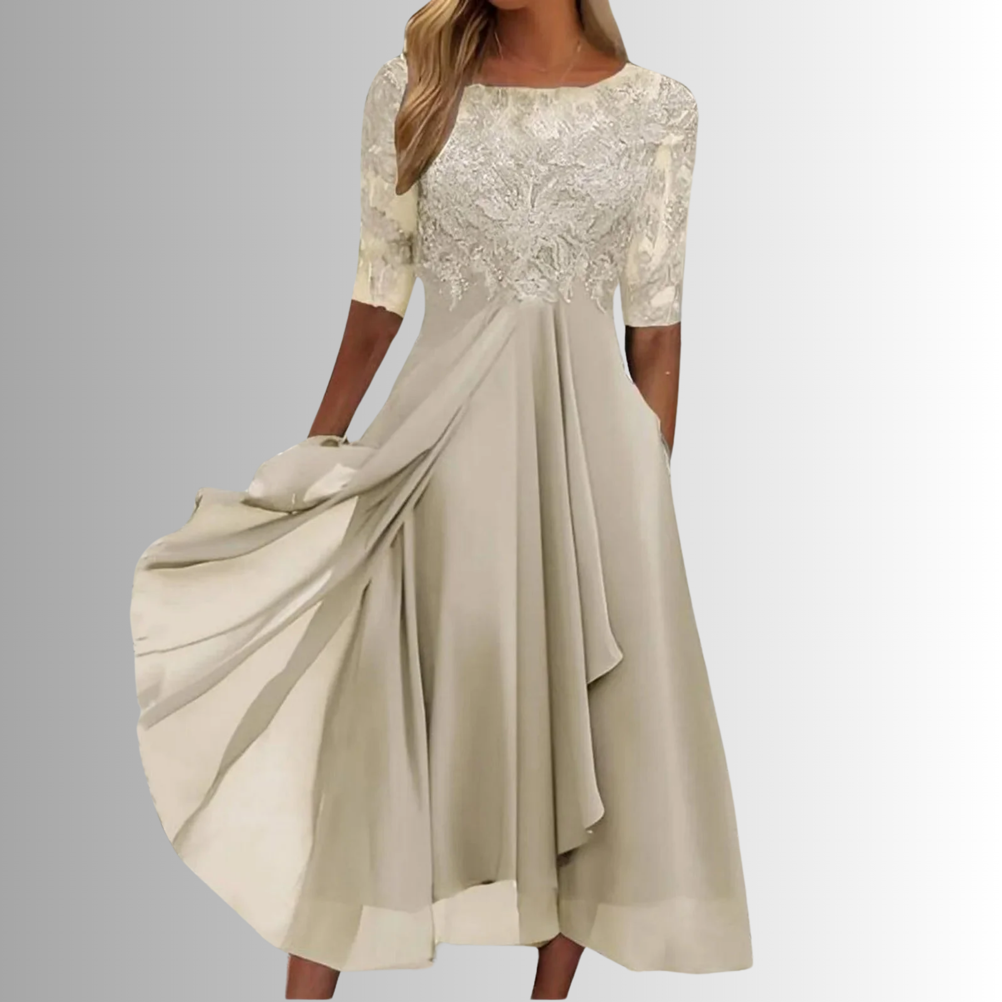 Rhonda Women's Lace Dress | Elegant Plus Size Wedding Guest Attire 2