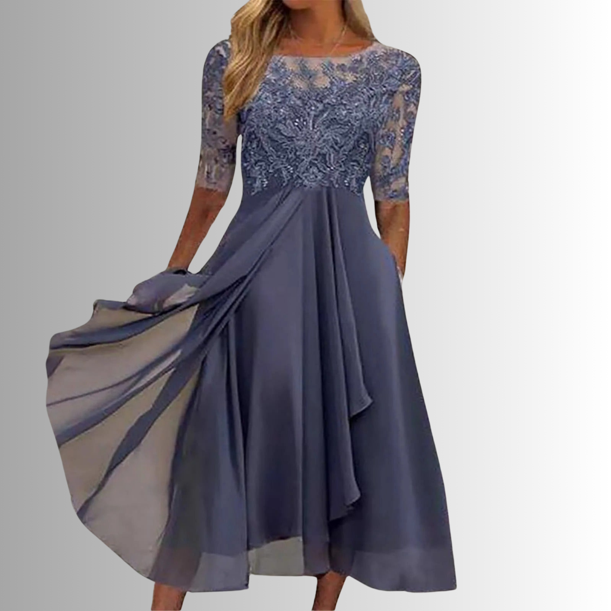 Rhonda Women's Lace Dress | Elegant Plus Size Wedding Guest Attire 4