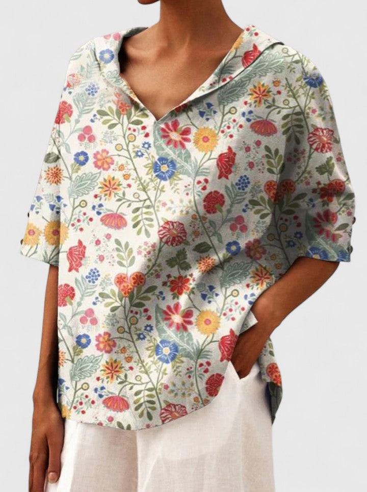Roanne Women's Top | Floral Print, V-Neck Design, Going Out Top 8