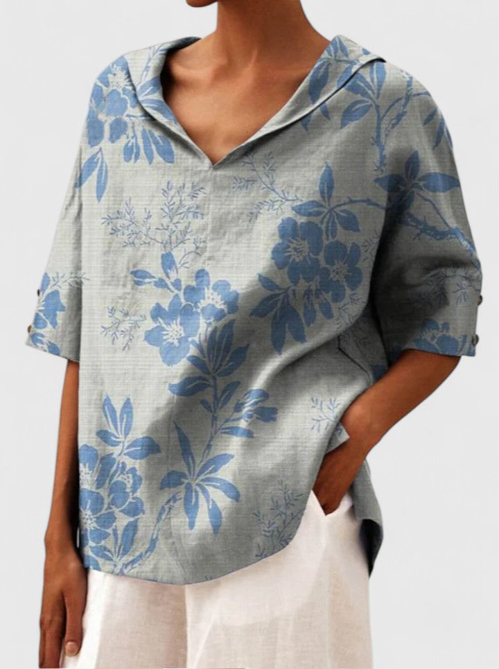 Roanne Women's Top | Floral Print, V-Neck Design, Going Out Top 9