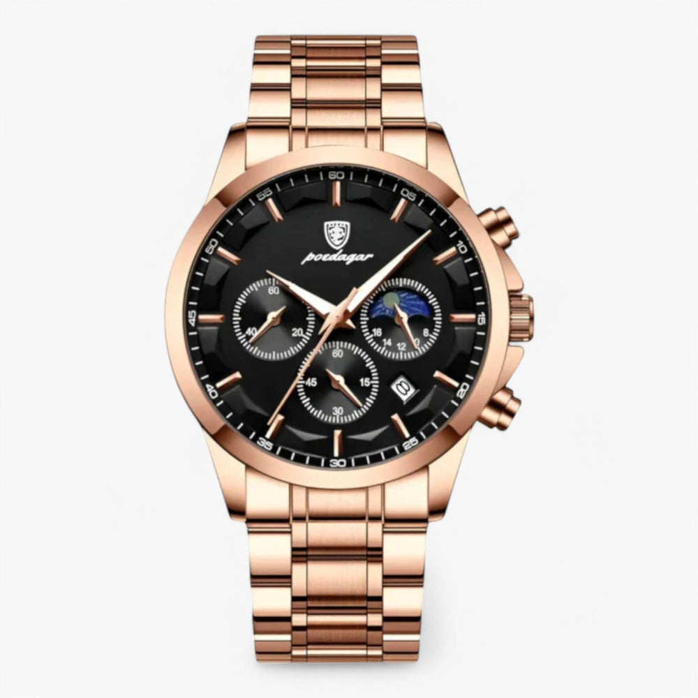 Romain Montre Chronographe Homme | Bracelet Métal, Résistante à l'eau 1