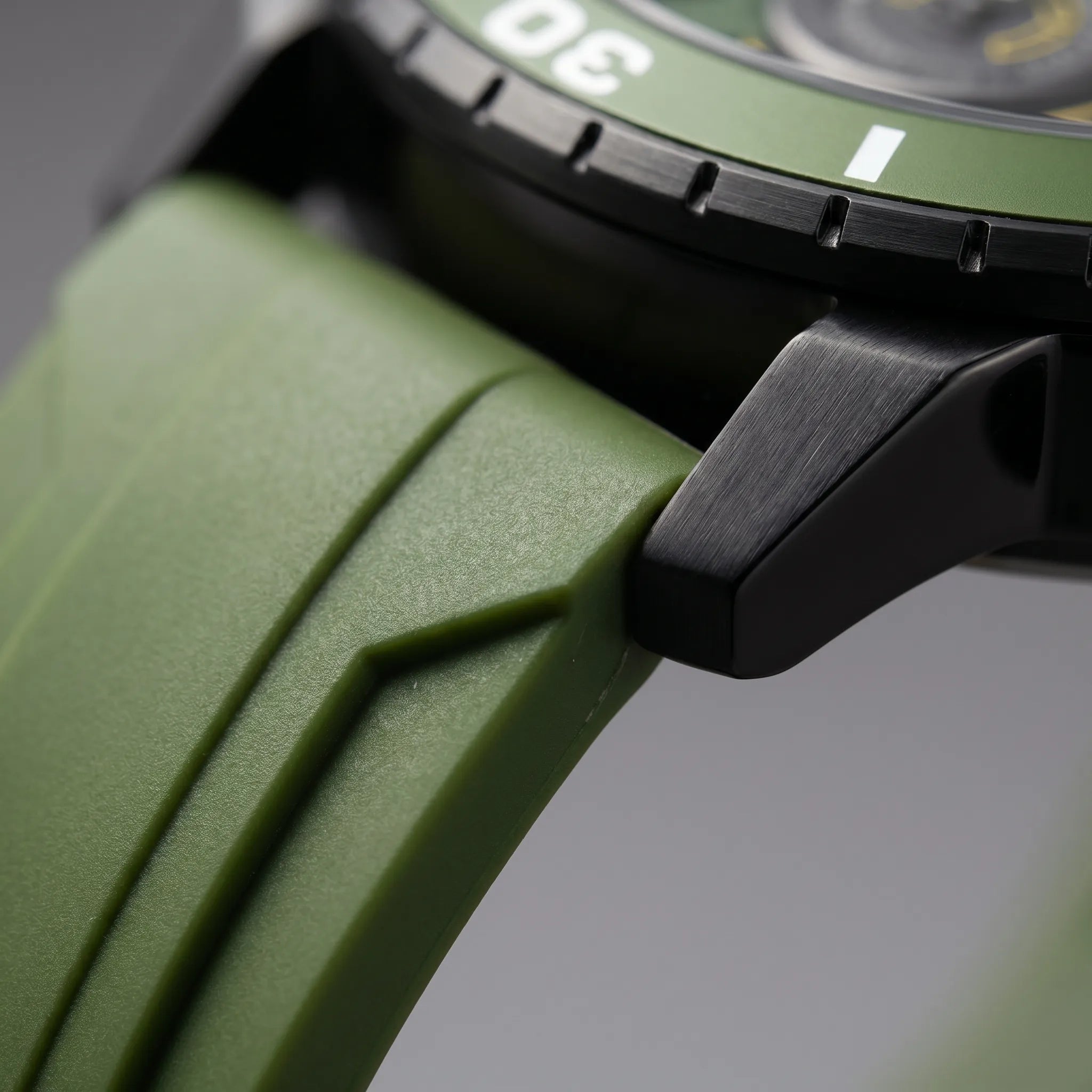 Romain Montre Homme | Chronographe Céramique Vert Armée 3