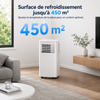 Climatiseur portable de 10 000 BTU avec télécommande et mode veille