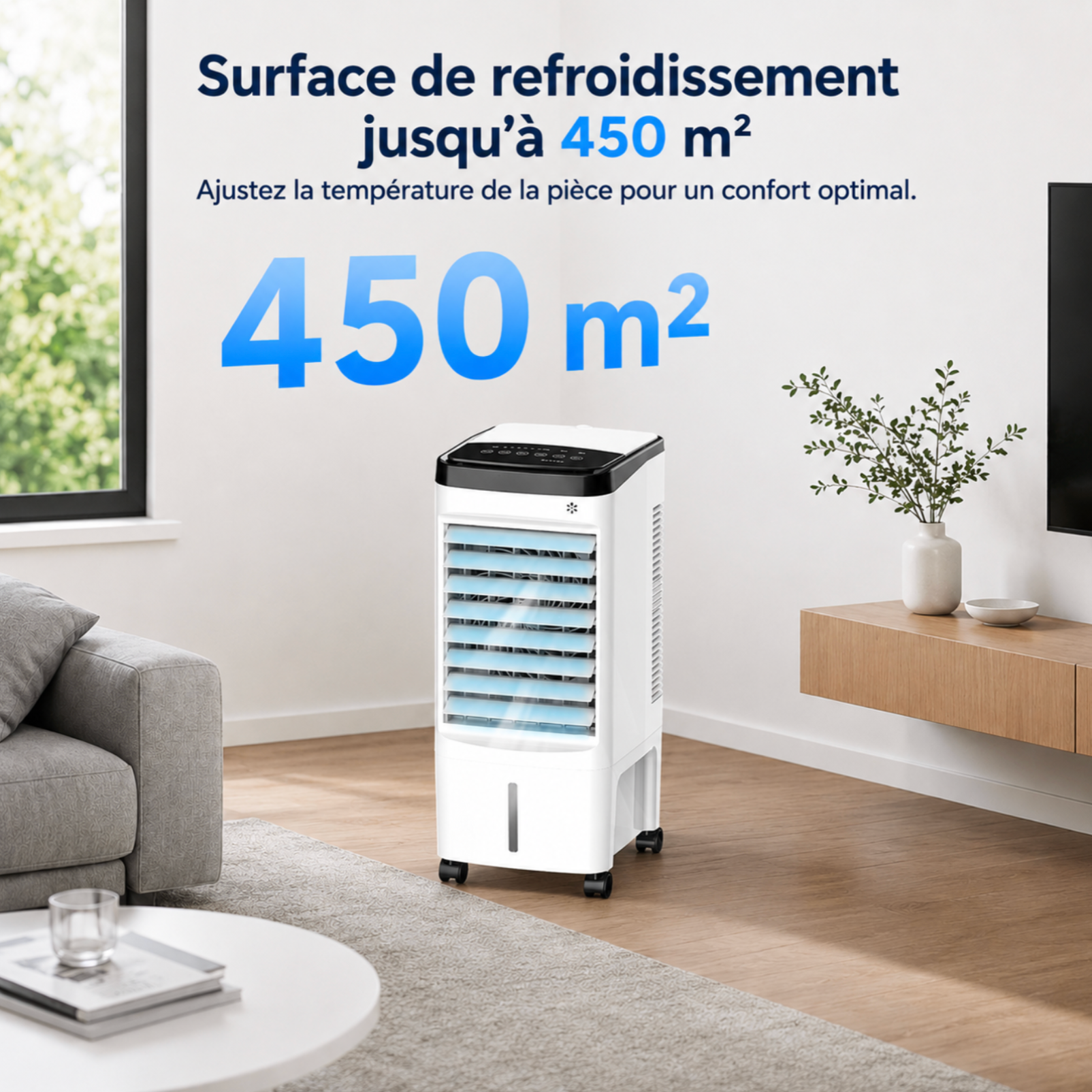 Climatiseur portable de 10 000 BTU avec télécommande et mode veille