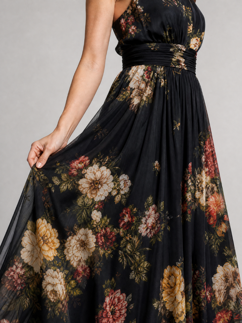 Sior Women's Midi Dress | Floral Halter Neck, Elegant Summer Dress 1