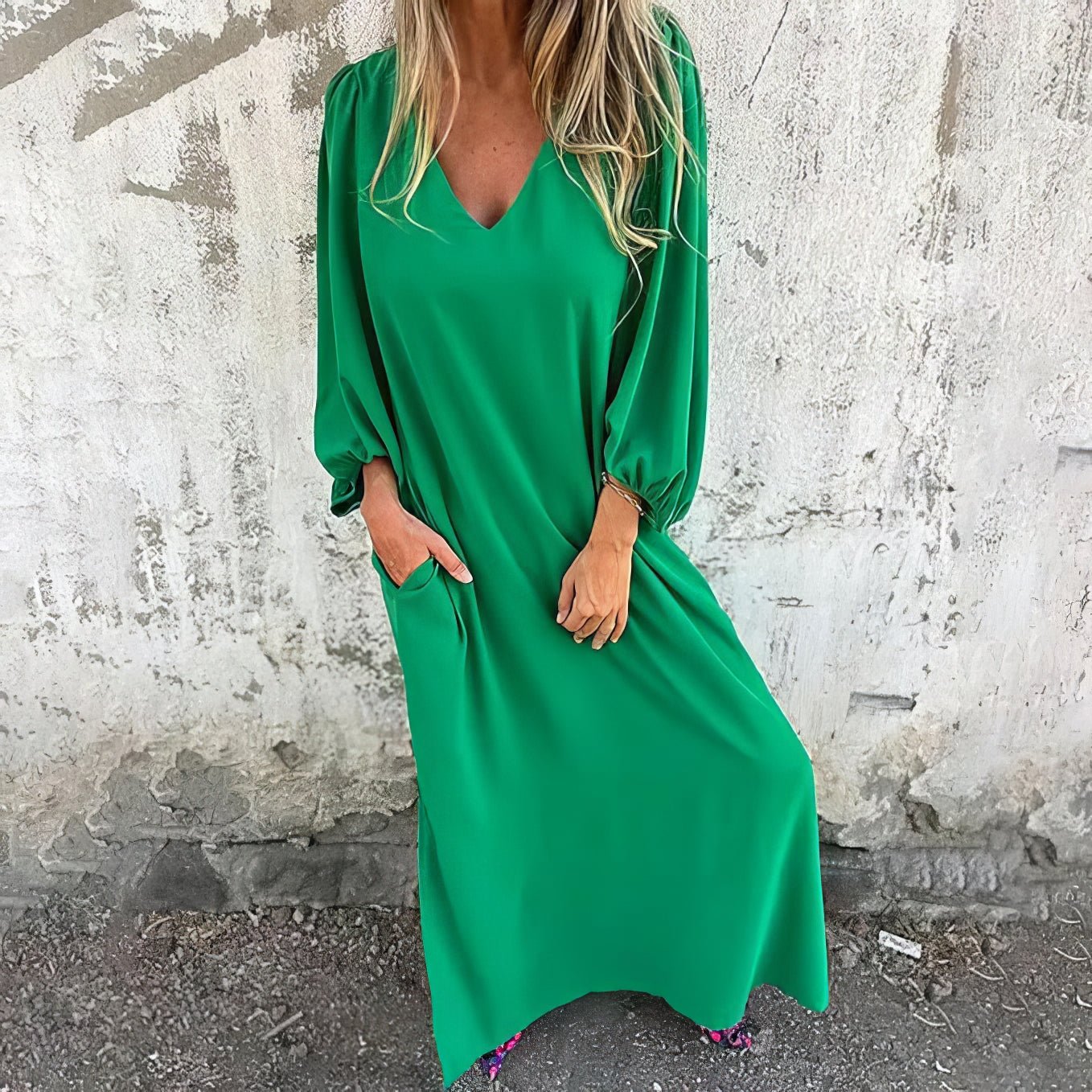 Sophisticated Women's Maxi Dress | Elegant Draped Design with Side Slit 3