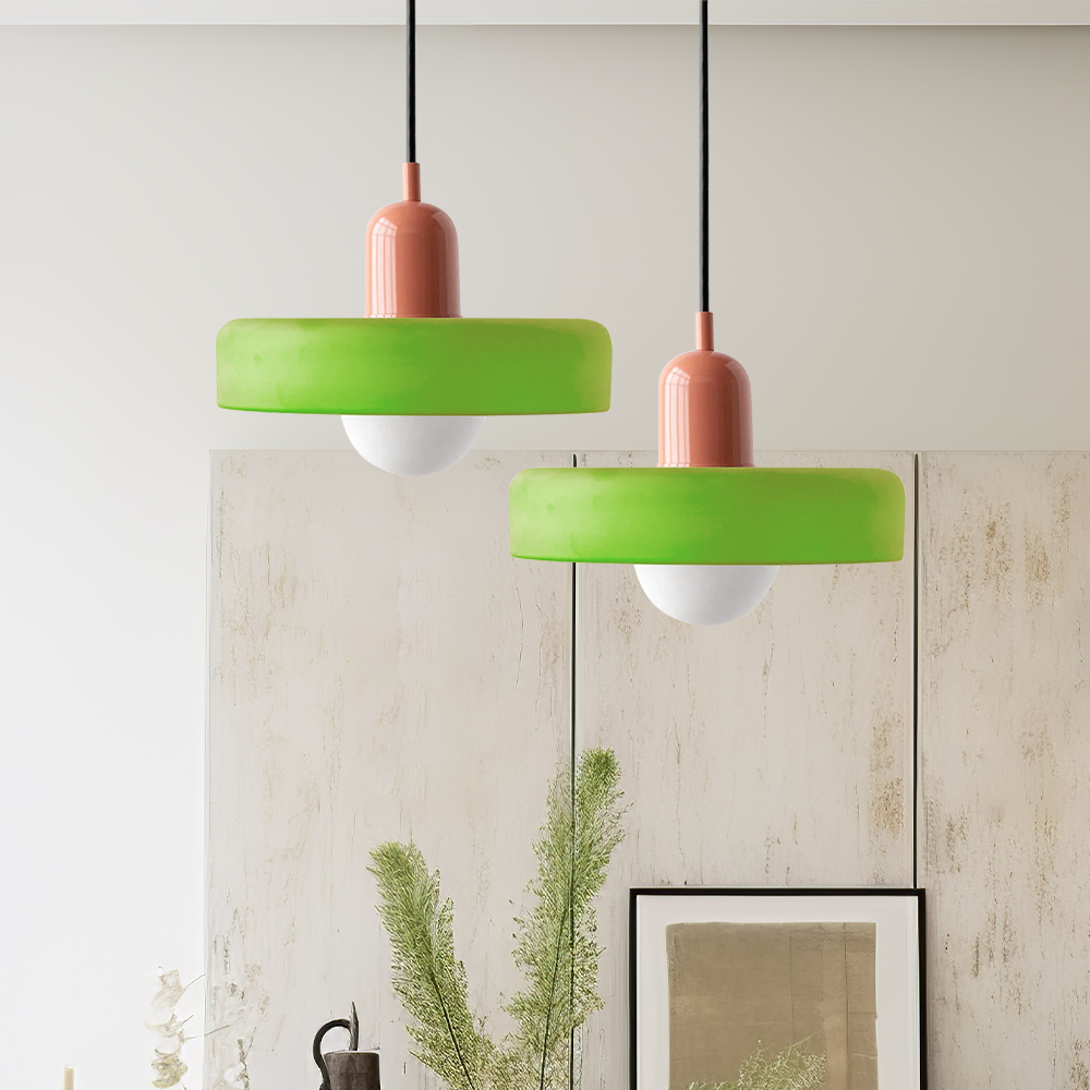 Stilo Suspension Lumineuse | Verre Coloré Style Bauhaus 14