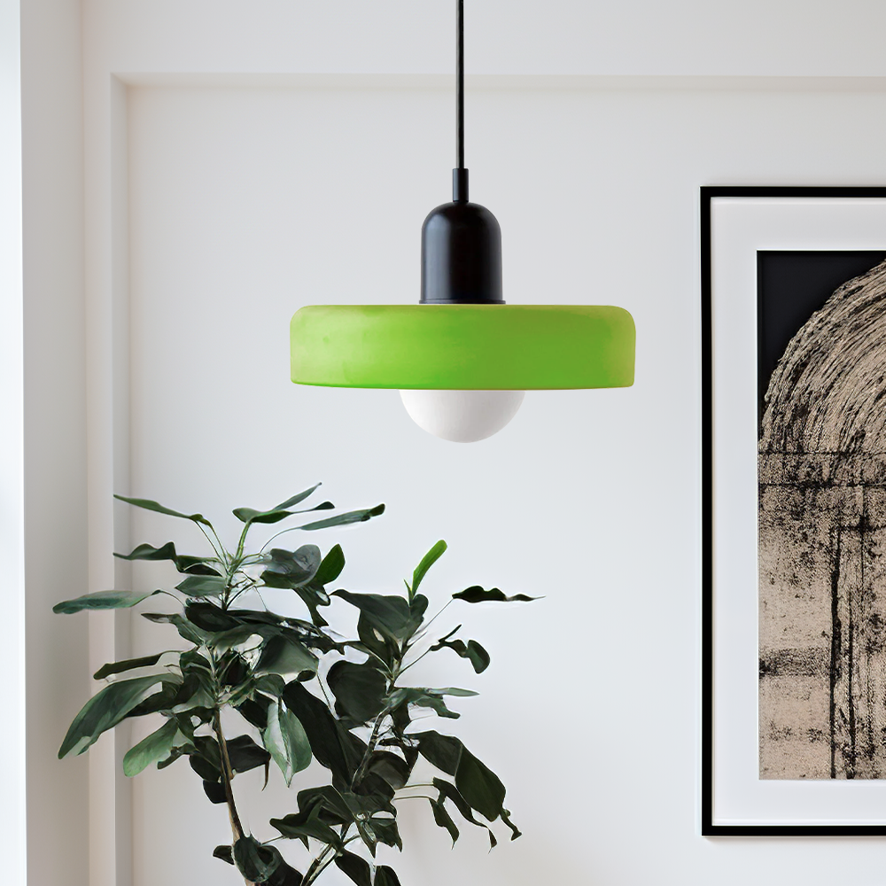 Stilo Suspension Lumineuse | Verre Coloré Style Bauhaus 19