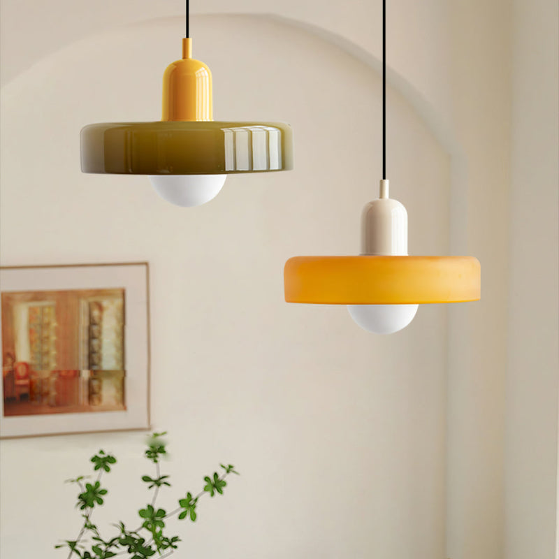 Stilo Suspension Lumineuse | Verre Coloré Style Bauhaus 26