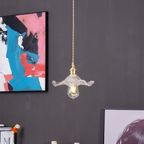 Suspension FlowerLite | Verre et Laiton, Design Fleur d'Hibiscus 8
