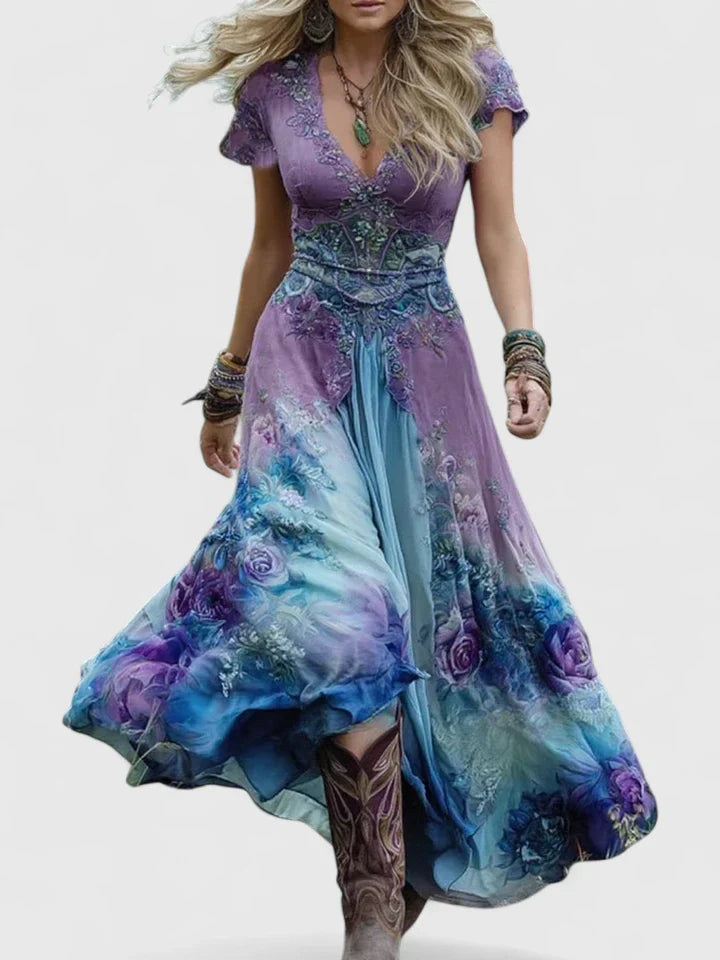 Sydneighh Women's Maxi Dress | Floral Print, Bohemian Style 0
