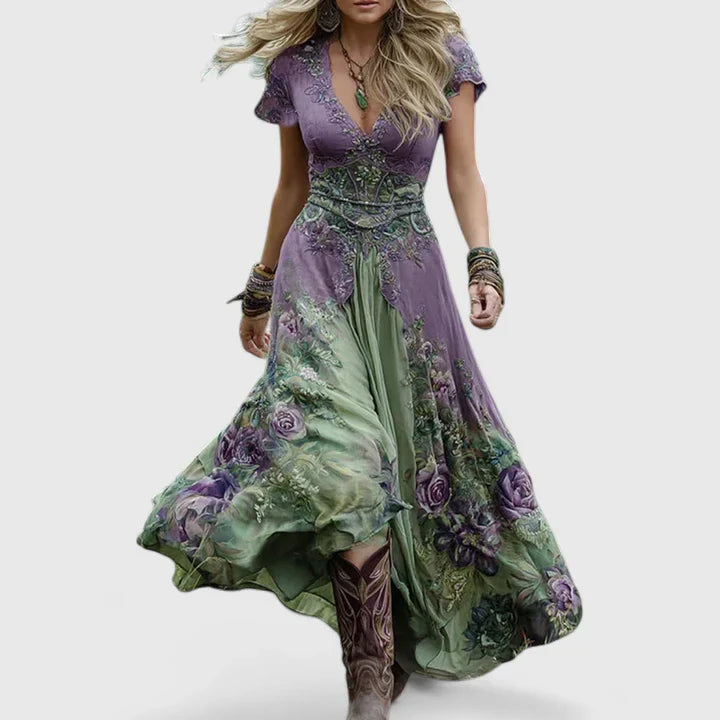 Sydneighh Women's Maxi Dress | Floral Print, Bohemian Style 1