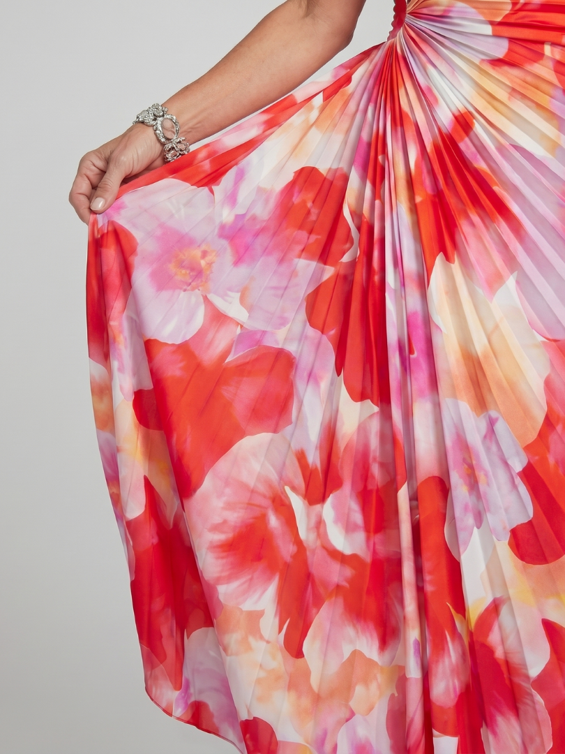 Taya Women's Midi Dress | One Shoulder Pleated, Elegant Summer Cocktail Dress 2