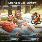 Ventilateur Camping Car | Batterie 20 000 mAh, Lumière LED, Télécommande 2