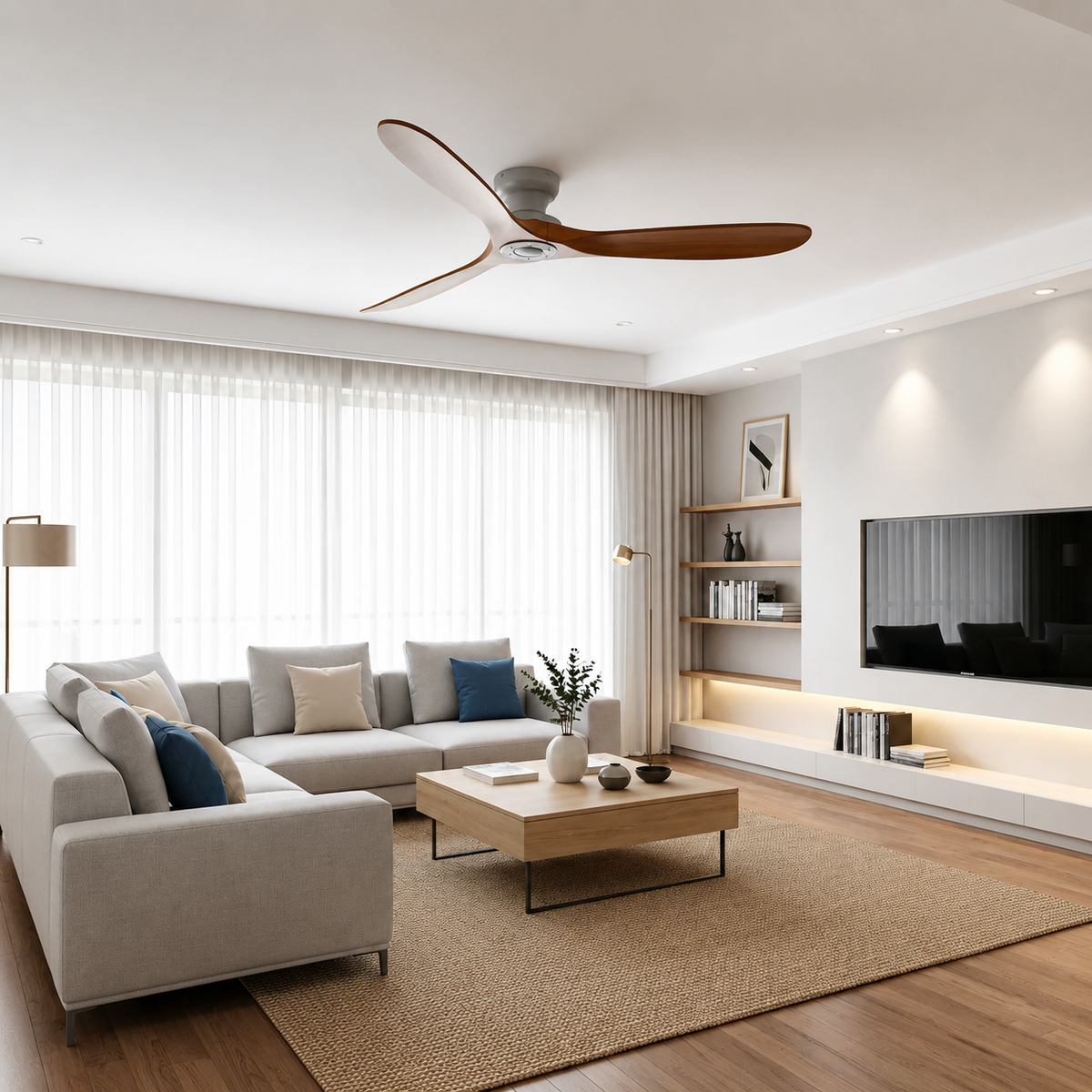 Ventilateur Plafond Silencieux | Bois Massif, 6 Vitesses Réversibles Été/Hiver 1