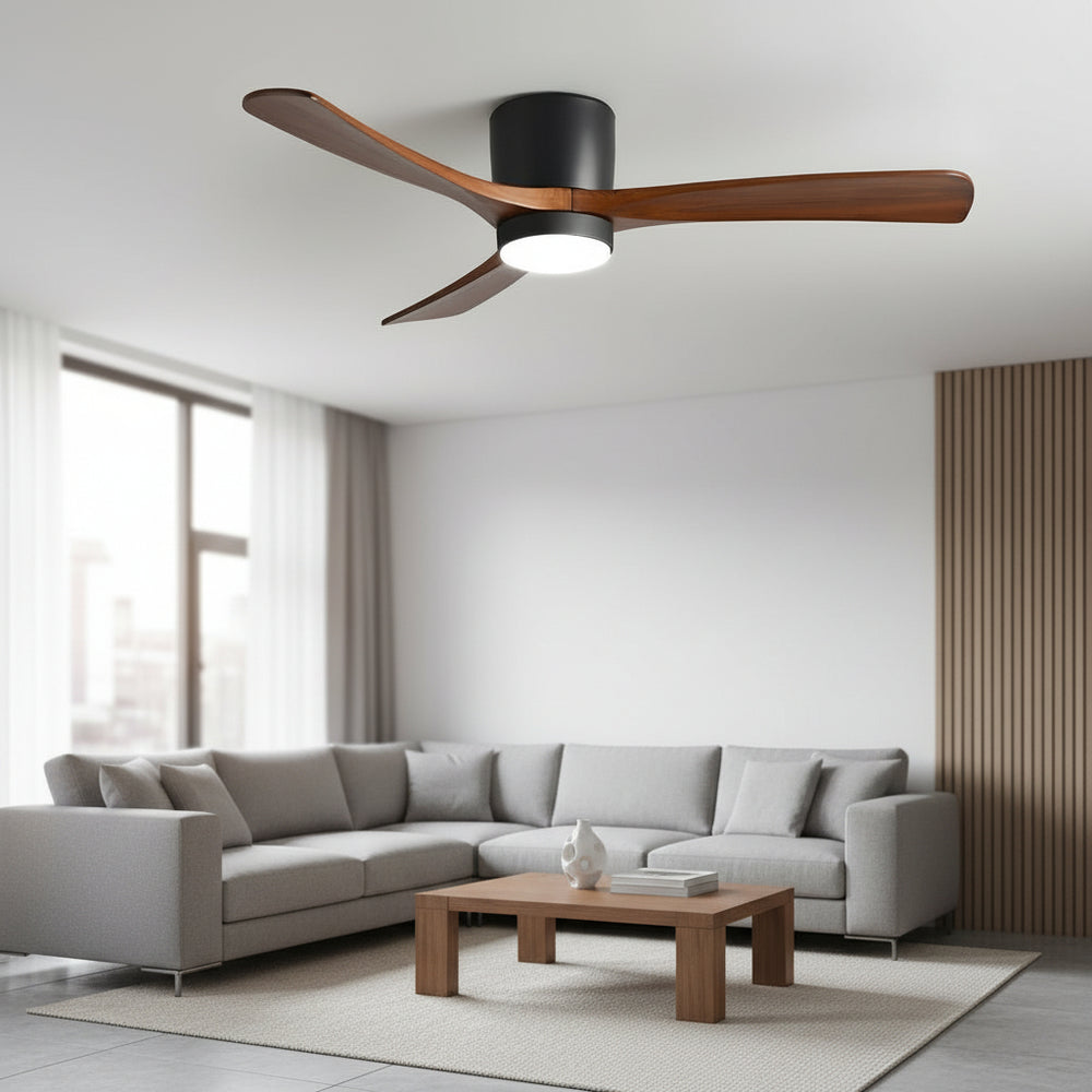 Ventilateur Plafond Silencieux | Bois d'Érable, Éclairage Intégré, Design Scandinave 0