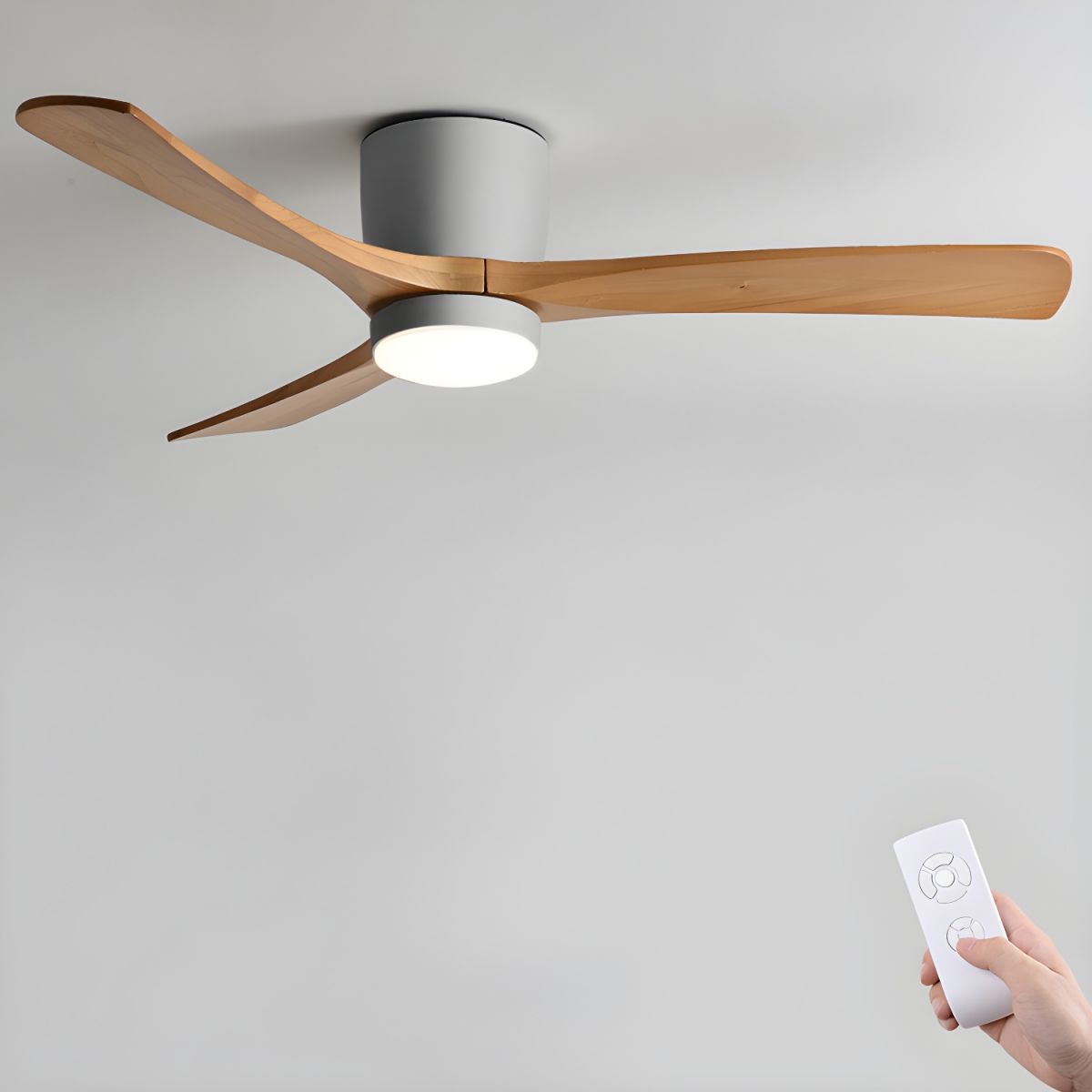 Ventilateur Plafond Silencieux | Bois d'Érable, Éclairage Intégré, Design Scandinave 1