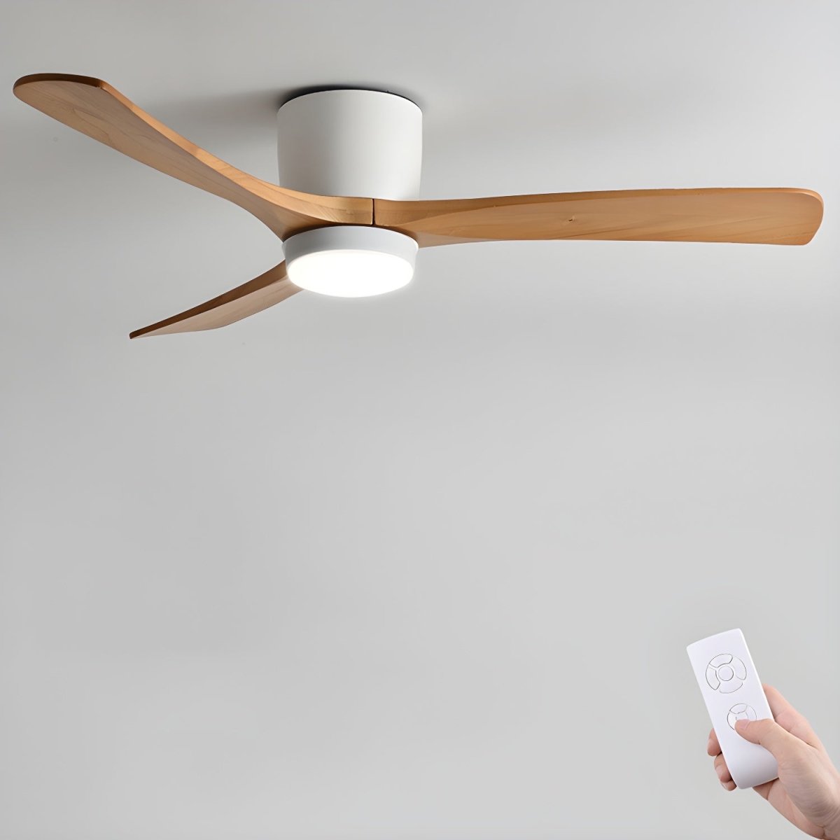 Ventilateur Plafond Silencieux | Bois d'Érable, Éclairage Intégré, Design Scandinave 2
