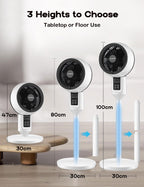 Ventilateur Sur Pied Silencieux | Oscillation 3D, Hauteur Réglable, Télécommande 1