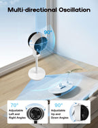 Ventilateur Sur Pied Silencieux | Oscillation 3D, Hauteur Réglable, Télécommande 2