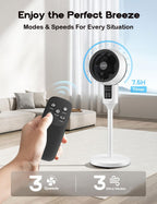 Ventilateur Sur Pied Silencieux | Oscillation 3D, Hauteur Réglable, Télécommande 4