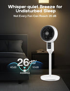 Ventilateur Sur Pied Silencieux | Oscillation 3D, Hauteur Réglable, Télécommande 6