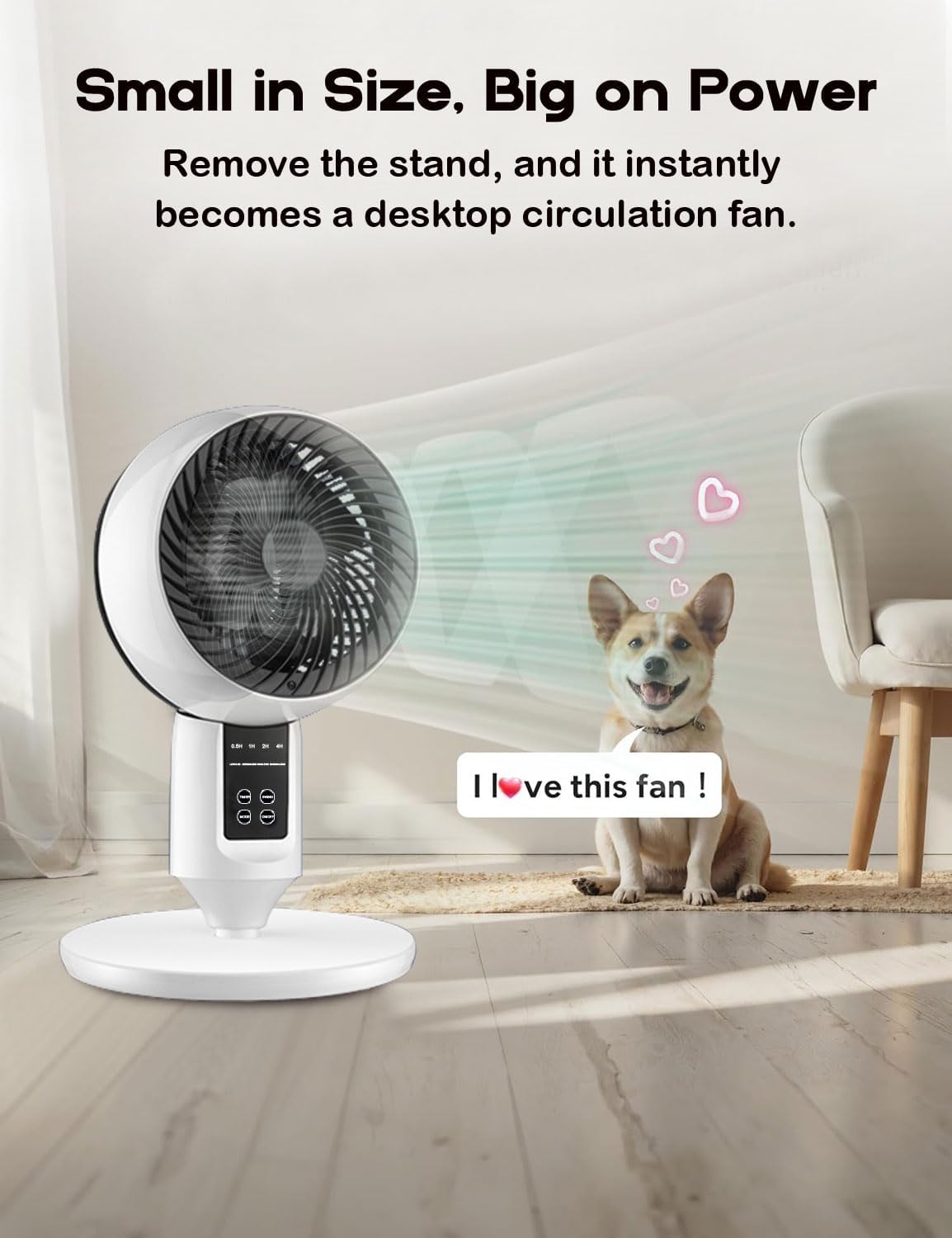 Ventilateur Sur Pied Silencieux | Oscillation 3D, Hauteur Réglable, Télécommande 7