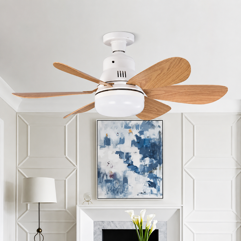 Véra Ventilateur Plafond | Pales Bois Naturel, Éclairage LED Dimmable, Télécommande 0