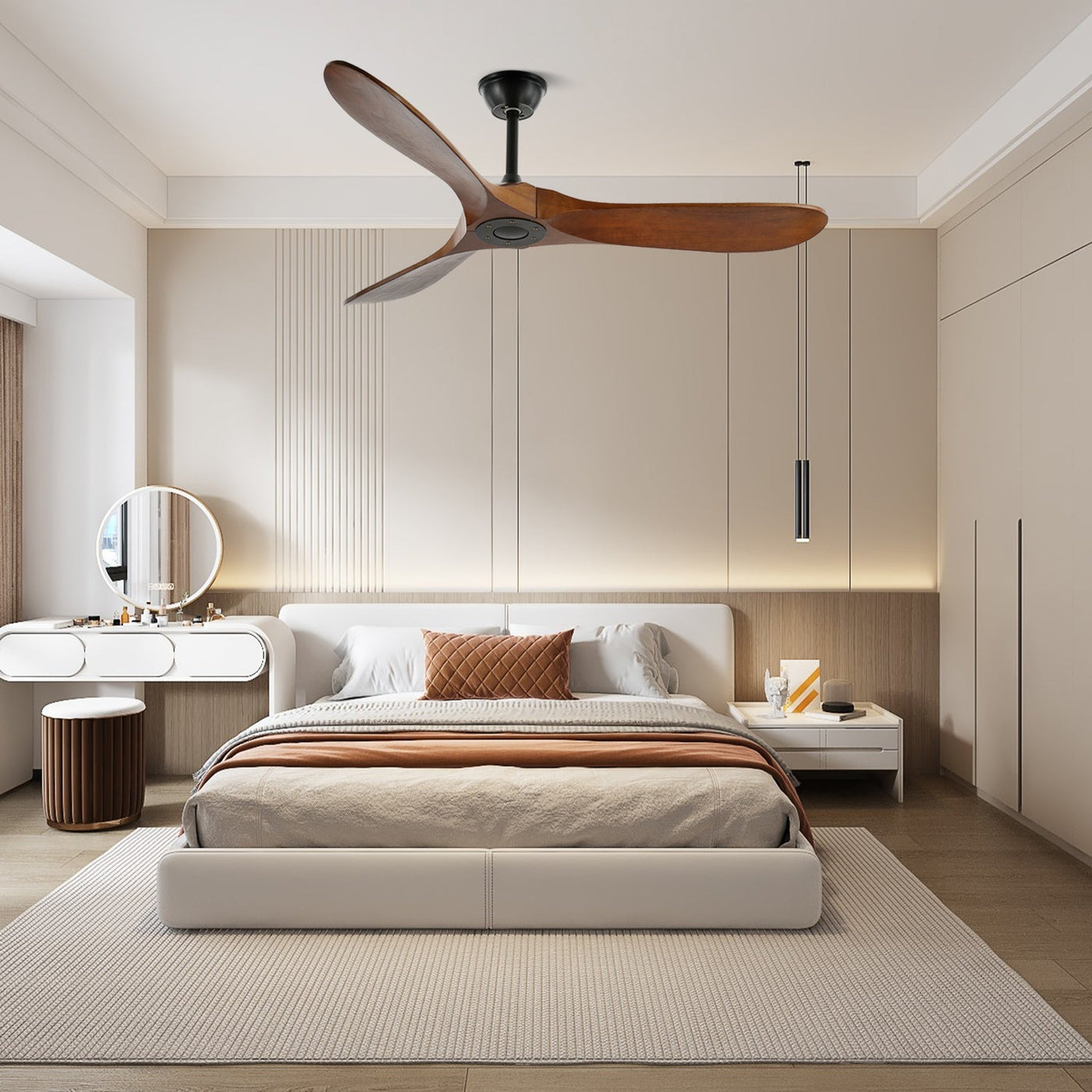 Vian Ventilateur Plafond | Bois Noyer, Silencieux, 6 Vitesses, Télécommande 2