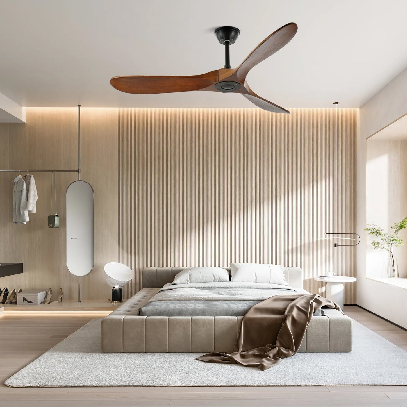 Vian Ventilateur Plafond | Bois Noyer, Silencieux, 6 Vitesses, Télécommande 3