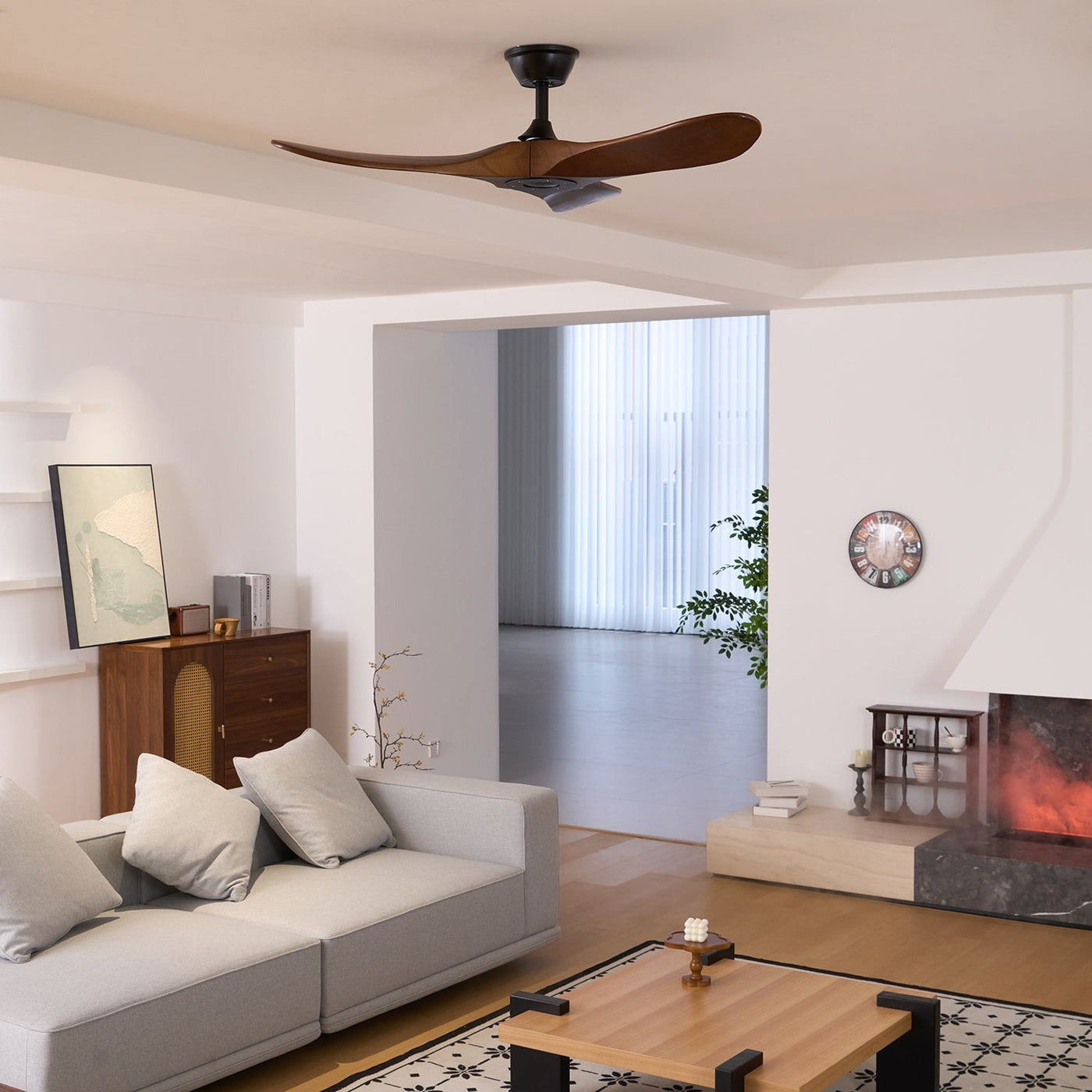 Vian Ventilateur Plafond | Bois Noyer, Silencieux, 6 Vitesses, Télécommande 4