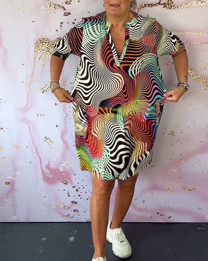 Vibrant Women's Dress | Lightweight V-Neck, Effortless Style 1