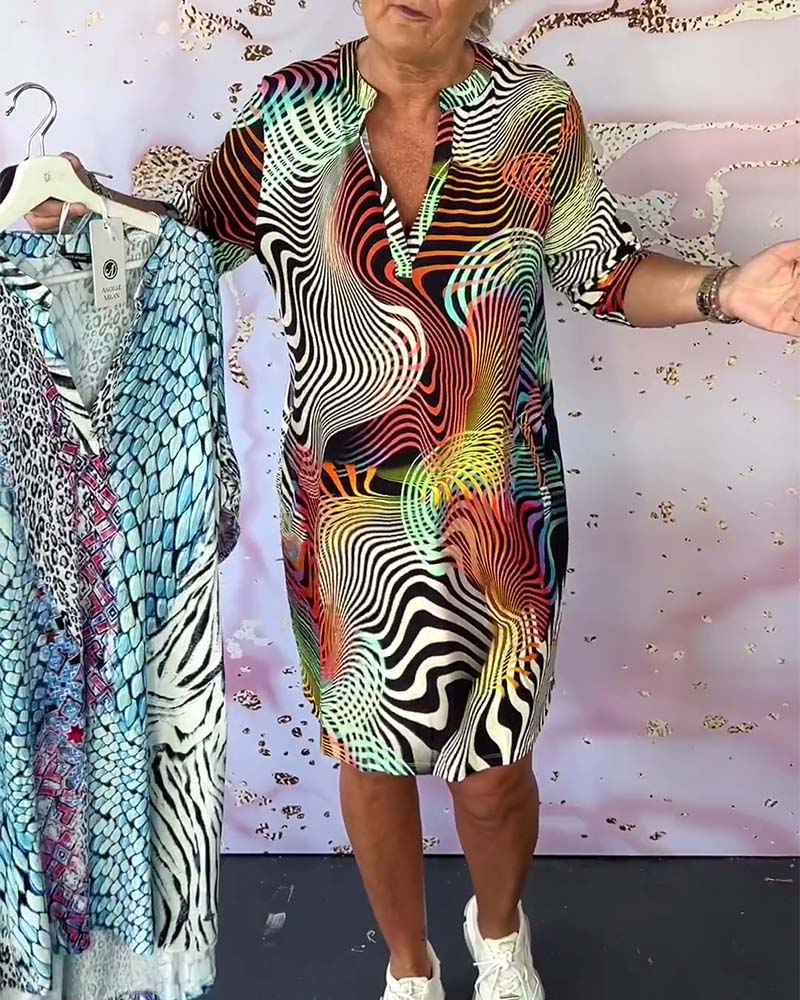 Vibrant Women's Dress | Lightweight V-Neck, Effortless Style 2