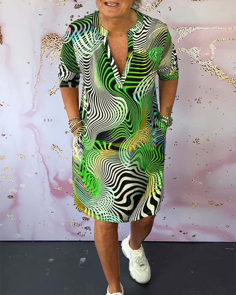 Vibrant Women's Dress | Lightweight V-Neck, Effortless Style 5