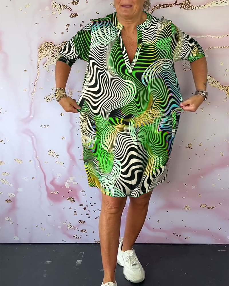 Vibrant Women's Dress | Lightweight V-Neck, Effortless Style 6