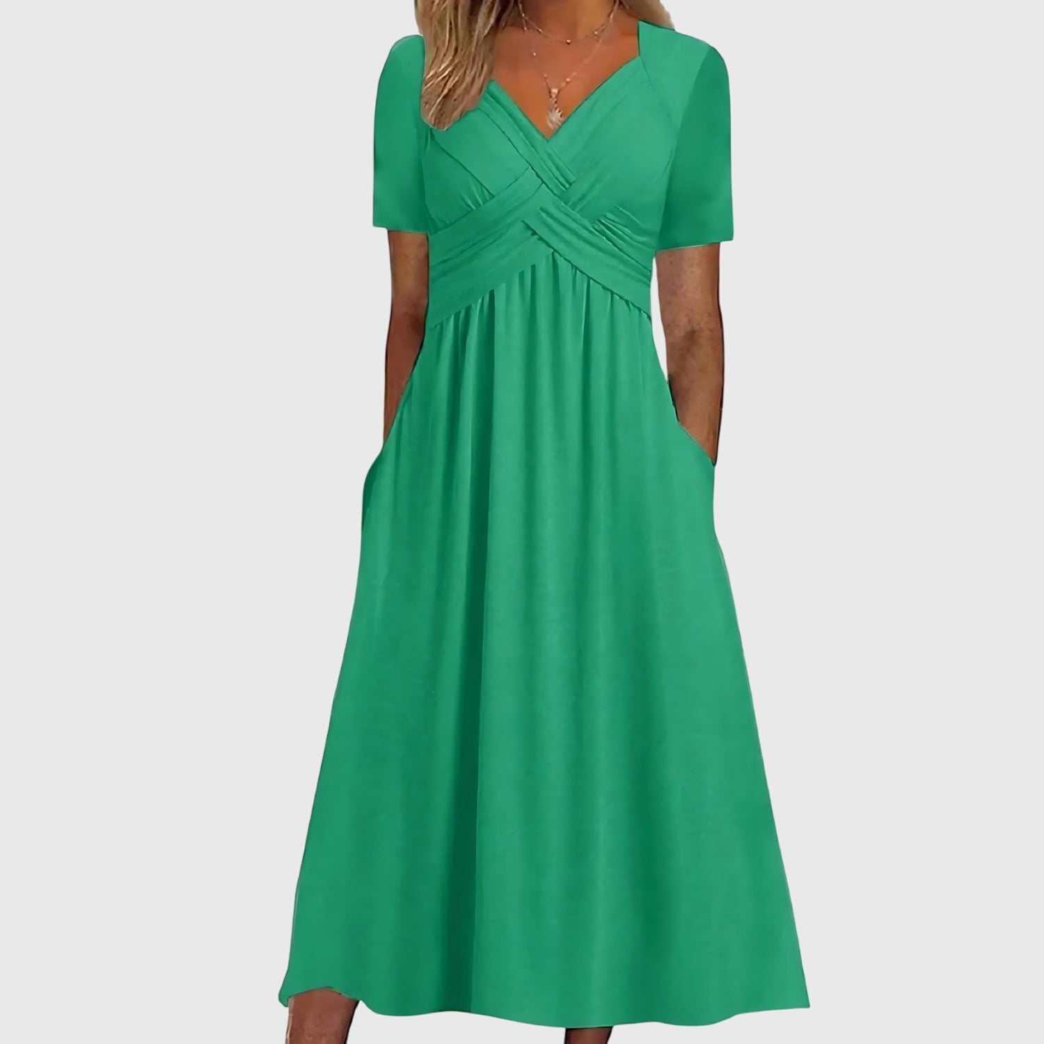 Vibrant Women's Midi Dress | Tummy Control, Elegant A-Line Design 0
